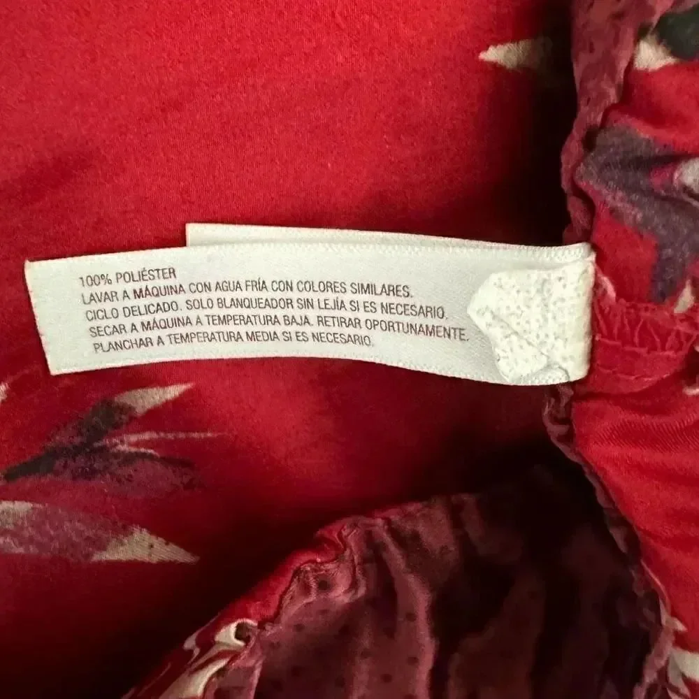 Gilligan & O'Malley Red Women's Satin Floral Lightweight Pajama Pants SZ M #1944